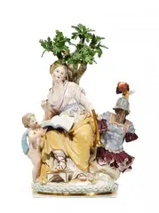 Muse Clio by Meissen, Porzellan, farbig und gold staffiert, sold Nov 2014