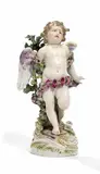 Gefesselter Amor by Meissen, Porzellan, farbig und gold staffiert, sold May 2015