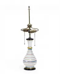 Tischleuchte by Kpm, Porzellan, farbig und gold dekoriert, sold Nov 2014