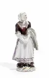 Frau mit Kopftuch by Meissen, Porzellan, farbig staffiert, sold May 2015