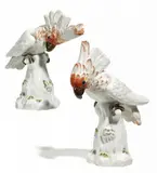 Paar Kakadus by Meissen, Porzellan, farbig staffiert, sold May 2015