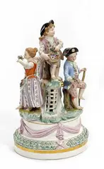 Gruppe 'Gärtnerkinder' by Meissen, Porzellan, farbig und gold staffiert, sold May 2015