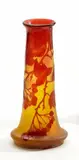 Vase mit Elsbeerdekor by Émile Gallé, Farbloses und rotes Glas, tlw, sold May 2015