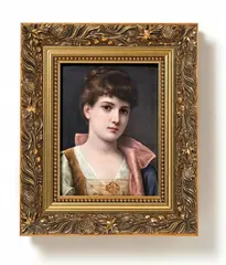 Bildplatte mit Mädchenporträt by Kpm, Porzellan, farbig bemalt, sold May 2015