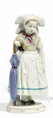 Spreewälder Kind by Kpm, Porzellan, farbiges Dekor, sold May 2015