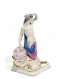 Nymphenburg, Allegorie mit Globus und Fernglas. Wohl Genius der Astronomie