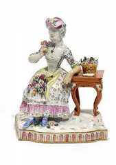 Allegorie 'Der Geruch' by Meissen, Porzellan, farbig und gold staffiert, sold May 2015