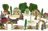 Pius Ferdinand Messerschmitt, Der Schlossgarten, Sperrholz bemalt