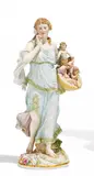 Amorettenverkäuferin by Meissen, Porzellan, farbig und gold staffiert, sold Nov 2015