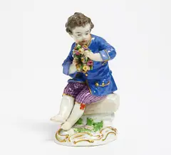 Gärtnerknabe by Meissen, Porzellan, farbig und gold staffiert, sold Jan 2017