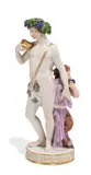 Bacchus mit Satyr by Meissen, Porzellan, farbig und gold staffiert, sold Nov 2015
