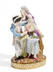 Die Lektion by Meissen, Porzellan, farbig und gold staffiert, sold Nov 2015