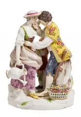 Gärtnergruppe by Meissen, Porzellan, farbig und gold staffiert, sold Nov 2015