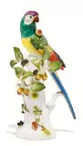 Papagei auf Baumstamm by Meissen, Porzellan, farbig staffiert, sold Nov 2015