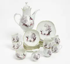 Mokkaservice 'Mandelbäumchen' by Meissen, Porzellan, farbig und gold staffiert, sold Jan 2016