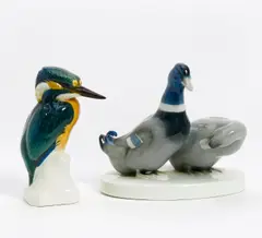 Eisvogel by Nymphenburg, Porzellan, farbiges Dekor, sold Jan 2016