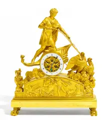 Pierre Philippe Thomire, Seltene Pendule Ganymed im Streitwagen des Zeus, Bronze vergoldet