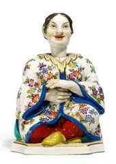 Kleine Wackelpagode by Meissen, Porzellan, farbig und gold staffiert, sold May 2016