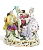 Gruppe 'Hauskonzert' by Meissen, Porzellan, farbig und gold staffiert, sold May 2016