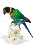 Papagei by Meissen, Porzellan, farbig staffiert, sold May 2016