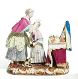 Gruppe 'Toilette der Prinzessin' by Meissen, Porzellan, farbig und gold staffiert, sold May 2016