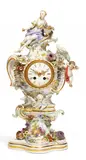 Pendule mit Flora und Chronos by Meissen, Porzellan, farbig und gold staffiert, sold May 2016