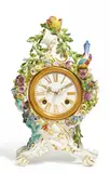 Pendule mit Vögeln by Meissen, Porzellan, farbig und gold staffiert, sold May 2016
