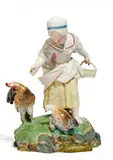 Höchst, Hühner fütterndes Mädchen