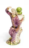 Kleiner Harlekin als Riechfläschchen by Meissen, Porzellan, farbig und gold staffiert, sold May 2016