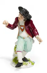 Tanzender Bauer by Meissen, Porzellan, farbig und gold staffiert, sold May 2016