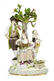 Gruppe 'Die Apfelernte' by Meissen, Porzellan, farbig und gold staffiert, sold Nov 2016