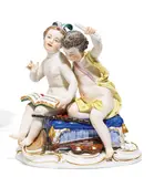 Allegorie 'Die Musik' by Meissen, Porzellan, farbig und gold staffiert, sold Nov 2016