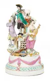 Figurengruppe 'Musizierende Kinder' by Meissen, Porzellan, farbig und gold staffiert, sold Nov 2016