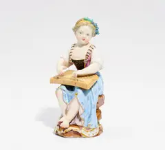 Mädchen mit Zitter by Meissen, 19.Jh, Porzellan, farbig und gold staffiert, sold Jan 2017
