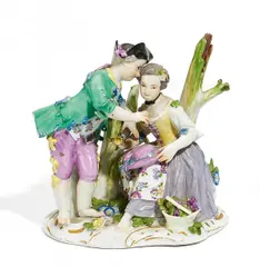 Gärtnergruppe by Meissen, Porzellan, farbig und gold staffiert, sold Nov 2016