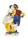 Tanzendes Bauernpaar by Meissen, Porzellan, farbig und gold staffiert, sold Nov 2016