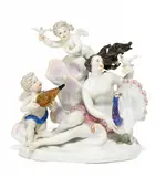 Allegorie 'Die Luft' by Meissen, Porzellan, farbig und gold staffiert, sold Nov 2016