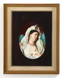 Kpm, Bildplatte mit junger Frau, Porzellan, farbig bemalt