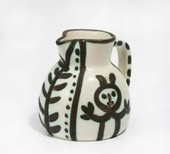 Little-headed pitcher by Pablo Picasso, 1953, Weißes Steingut Ca, sold Dec 2016