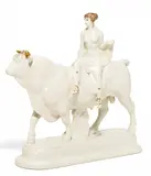 Kpm, Braut aus dem 'Hochzeitszug', Porzellan, farbiges und goldenes Dekor
