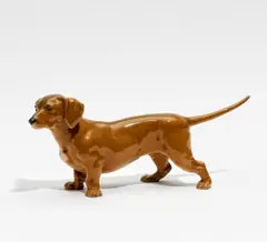 Dackel by Meissen, Porzellan, farbig staffiert, sold Jan 2017