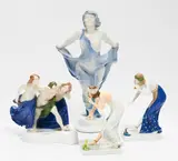 Rosenthal, GRUPPE 'STÜRMENDE BACCHANTEN', 2X 'SCHLANGENBESCHWÖRERIN' UND GROßE FRAUENFIGUR