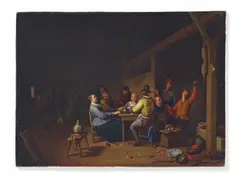 Bildplatte 'In der Bauernschänke' by Kpm, Porzellan, farbig bemalt, sold Nov 2016
