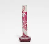 Stangenvase mit Floralem Dekor by Émile Gallé, Farbloses Glas, milchig weiß hintefangen, sold Jan 2017