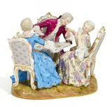 Gruppe 'Kartenspieler' by Meissen, Porzellan, farbig und gold staffiert, sold Nov 2016