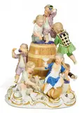 Gruppe 'Die Weinlese' by Meissen, Porzellan, farbig und gold staffiert, sold Nov 2016