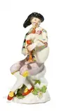 Sitzender Hanswurst mit Dudelsack by Meissen, Porzellan, farbig und gold staffiert, sold Nov 2016