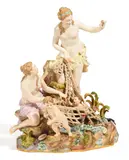 Tritonenfang by Meissen, Porzellan, farbig und gold staffiert, sold May 2017