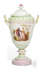 Weimar Vase by Kpm, Porzellan, farbig und gold staffiert, sold May 2017
