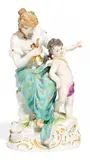 Venus mit Amor by Meissen, Porzellan, farbig und gold staffiert, sold May 2017